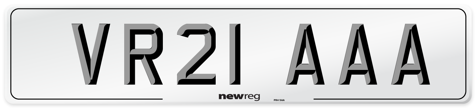 VR21 AAA Number Plate from New Reg